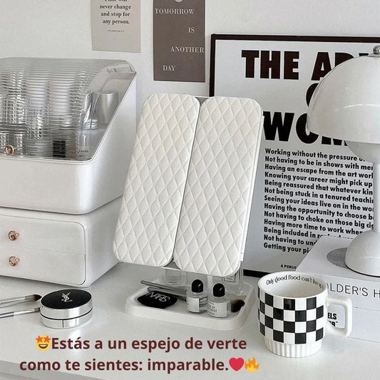 Espejo Luz LED Plegable Maquillaje