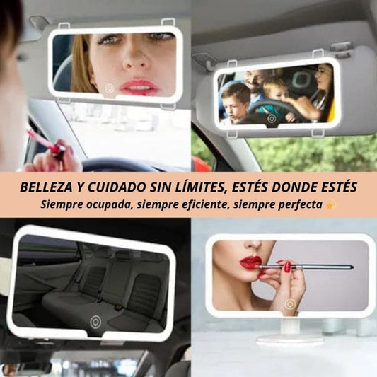 ESPEJO CON LUZ LED  PARA AUTO