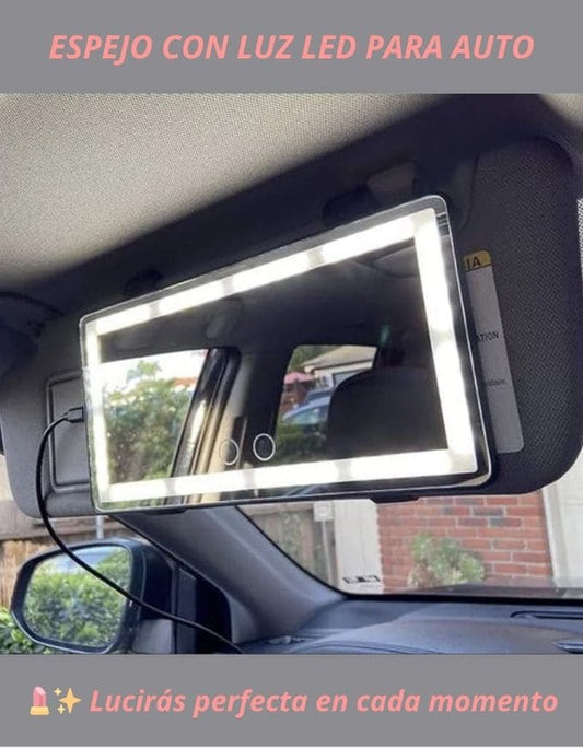 ESPEJO CON LUZ LED  PARA AUTO