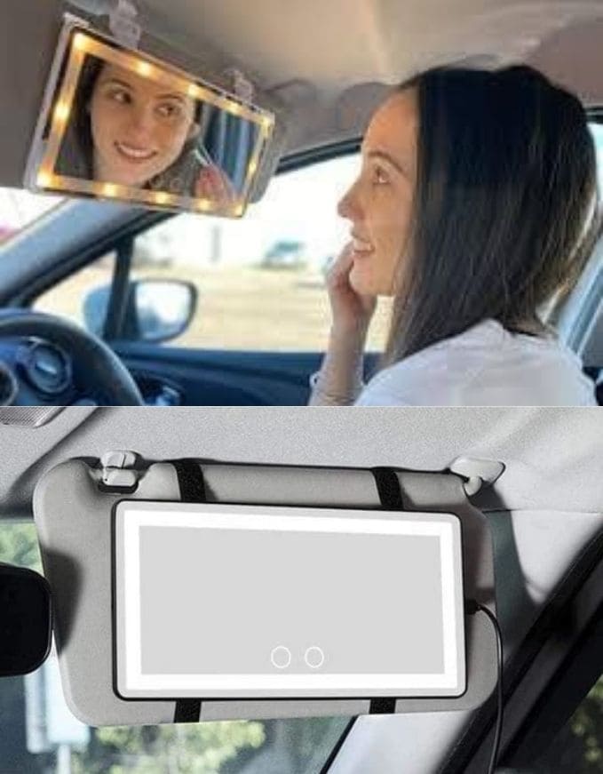ESPEJO CON LUZ LED  PARA AUTO